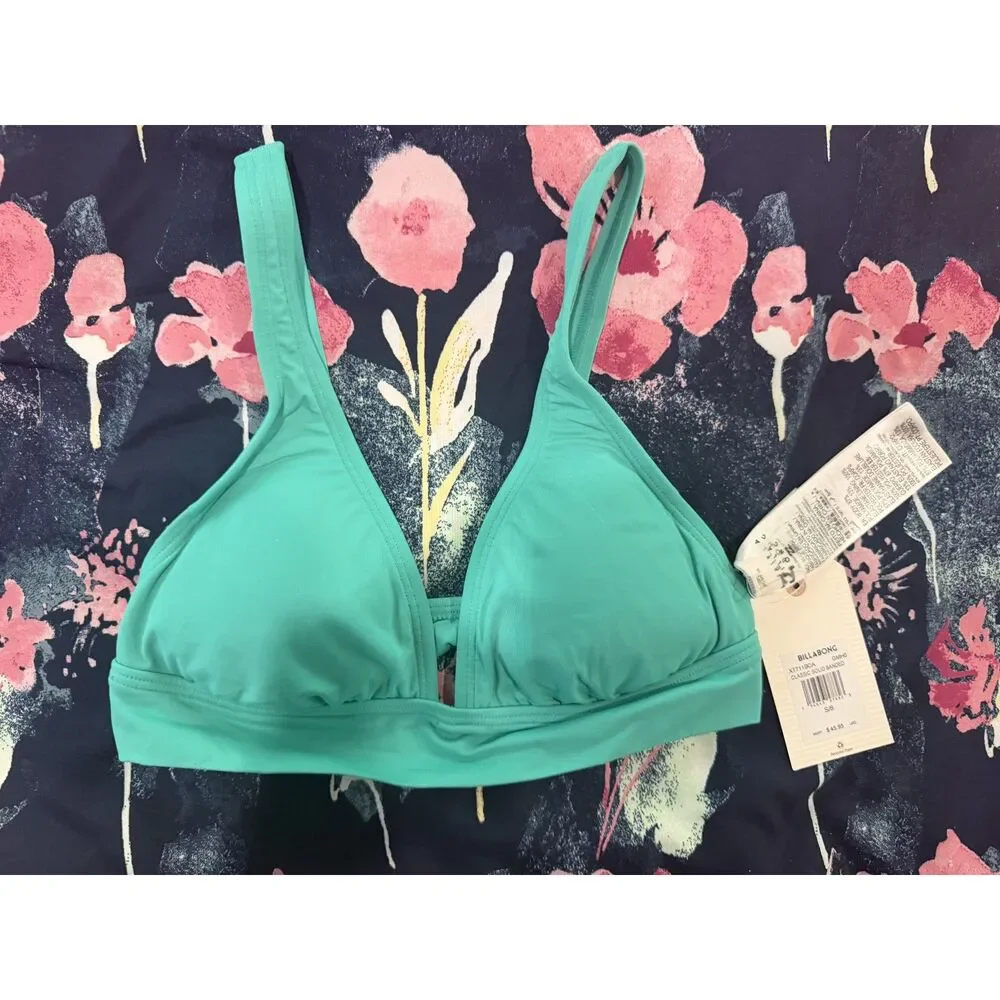 Billabong Womens Aloha Banded Tri Bikini Top Small Tropic Shore NWT